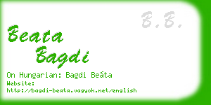 beata bagdi business card