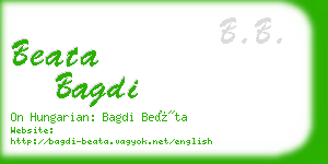 beata bagdi business card